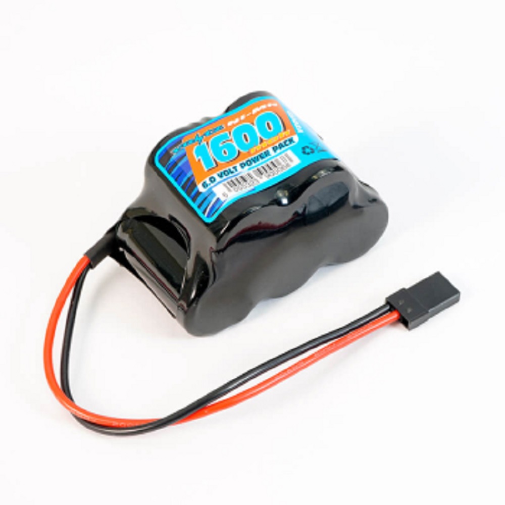 Powerhobby 6.0V 1600mAh NiMH Flat Receiver Battery Pack - JR/Z Connector, For Traxxas Revo