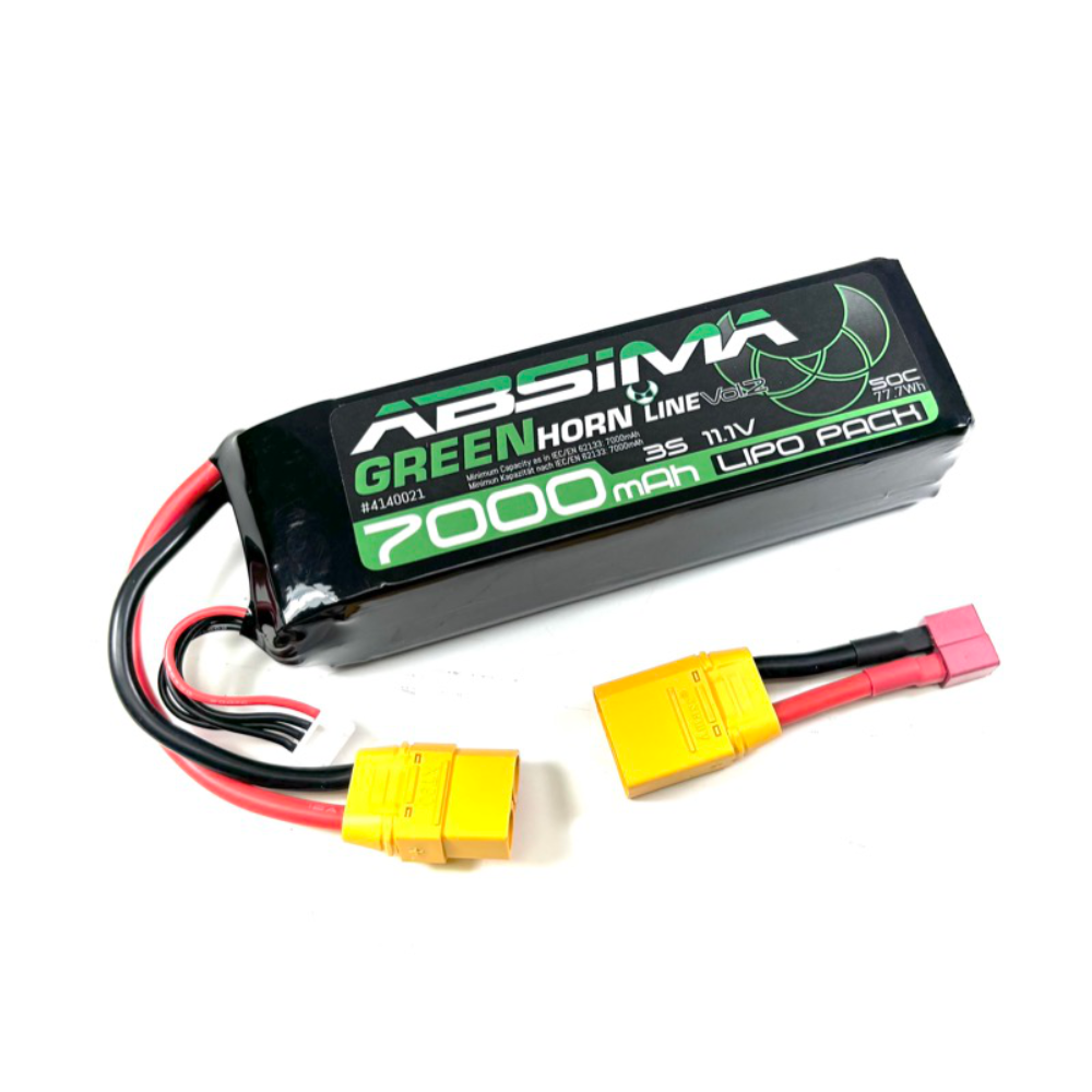 Absima 4140021 Greenhorn Vol.2 LiPo 3S 11.1v 50C 7000mAh SC (XT-90/ T-Plug)