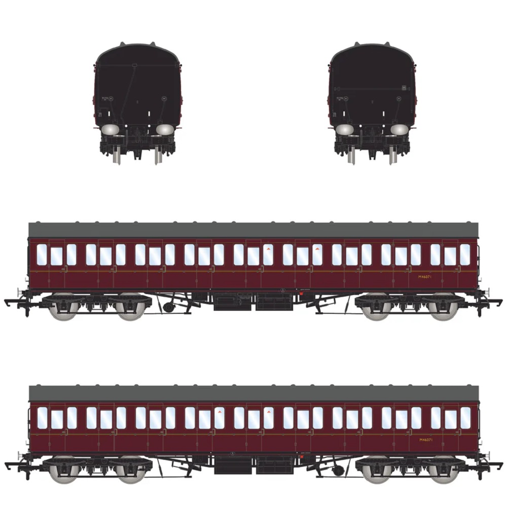 Accurascale ACC2371 BR Mk1 57' Non-Gangway Coach - S - Lined Maroon (Low position) M46071