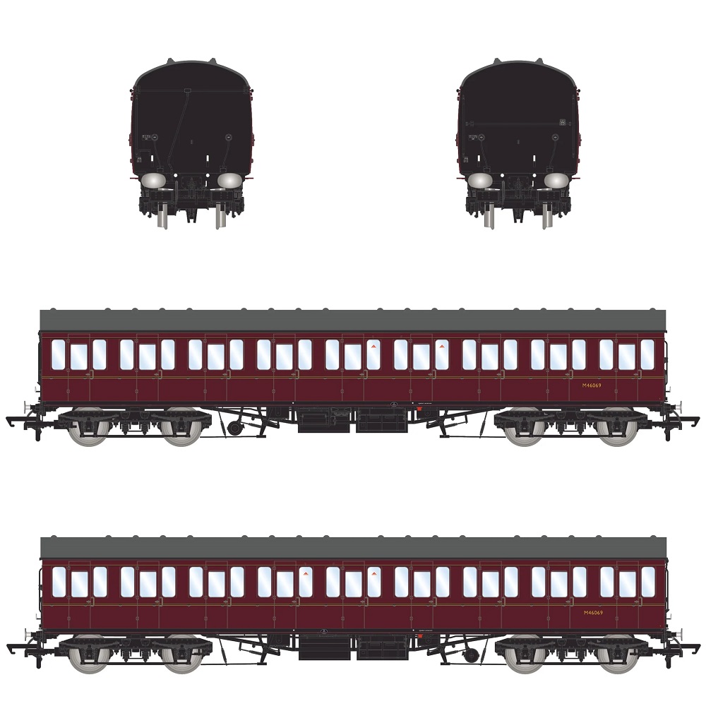Accurascale ACC2372 BR Mk1 57' Non-Gangway Coach - S - Lined Maroon (Low position) M46069
