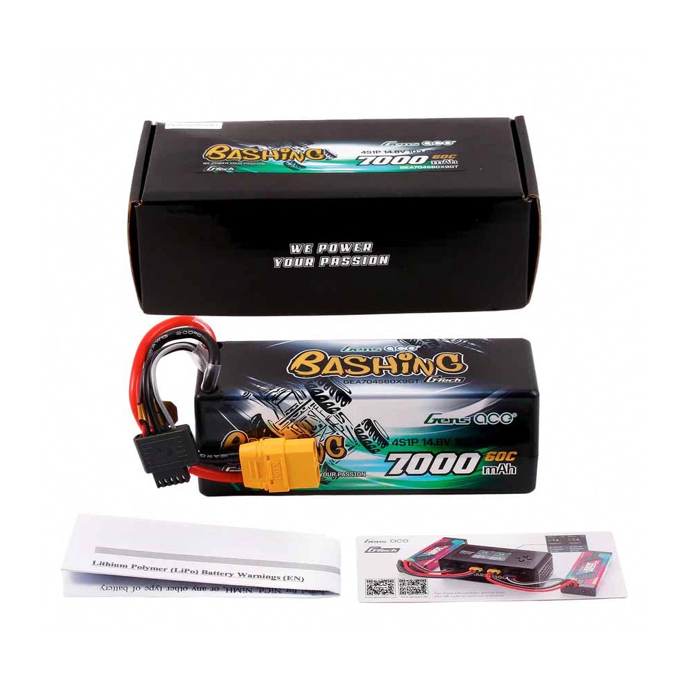 Gens Ace GEA704S60X9GT BASHING LIPO 4S-14.8V-7000-60C (XT90) 138X47X49MM 590G G-TECH - Image 3