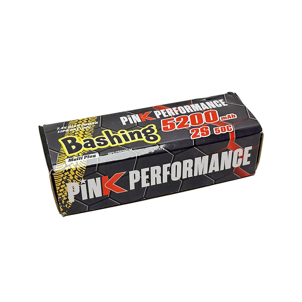 Pink Performance PP3-2S5200-M BASHING LIPO 2S 7.4V-5200-50C (MULTI) 139X47X25MM 310G