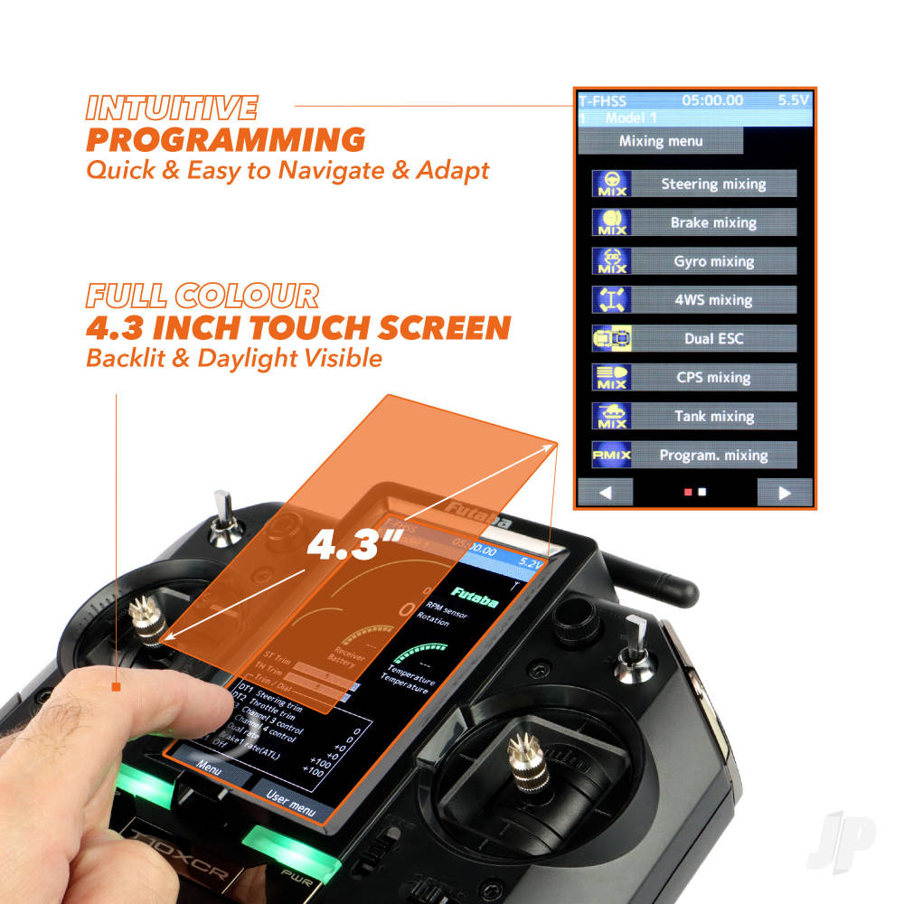 Futaba FUT05003238-3 T10XCR 10-Channel Surface Radio with R404SBS-E Rx - Image 2