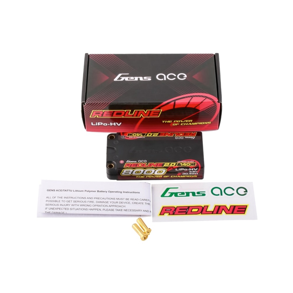 Gens Ace GEA80001S1 REDLINE 2.0 1S HV 3.8V-140C-8000 93X47X18.5MM 146G - Image 2