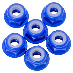1Up Racing 1U-870103 7075 Premium M3 Flanged Locknut – Dark Blue (8)