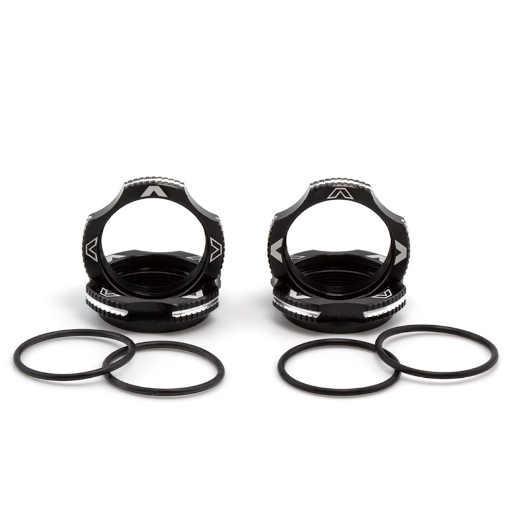 AVID AV10206 Black Aluminium 13m Collar Set – For 13mm Springs – 4 PCS (AE, TLR or Schumacher 13mm Shocks)