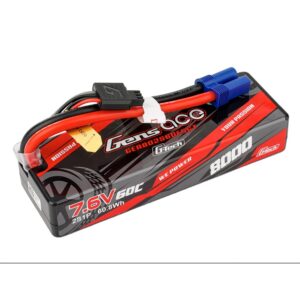 Gens Ace GT2S8000-60E5 Li-Po Hard Case G-Tech 2S 7.6V 8000mah 60C with EC5