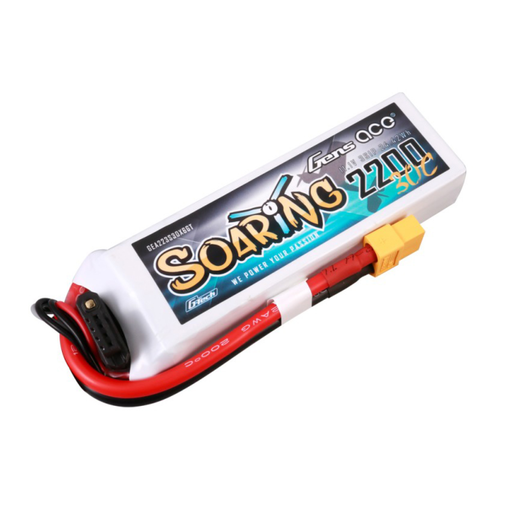 Gens Ace GT3S2200-30x6 Li-Po G-Tech 3S 11.1V 2200mAh 30C Soaring with XT60 - Image 2