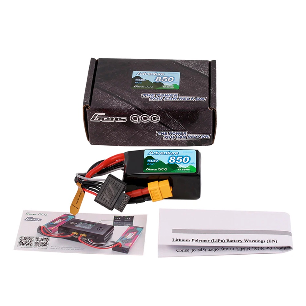 Gens Ace GTC4S850-60X6 Li-Po Car G-Tech 4S 14.8V 850mAh 60C Crawling with XT60 - Image 4