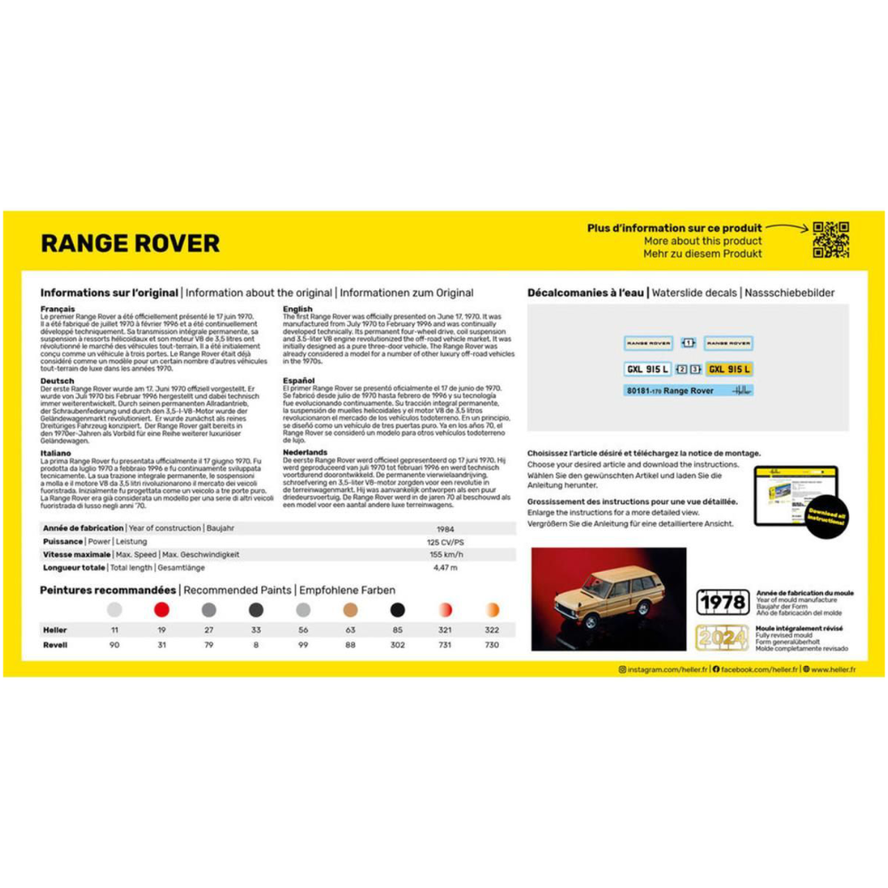 Heller 56181 Range Rover Starter Kit (1:43 Scale) - Image 3