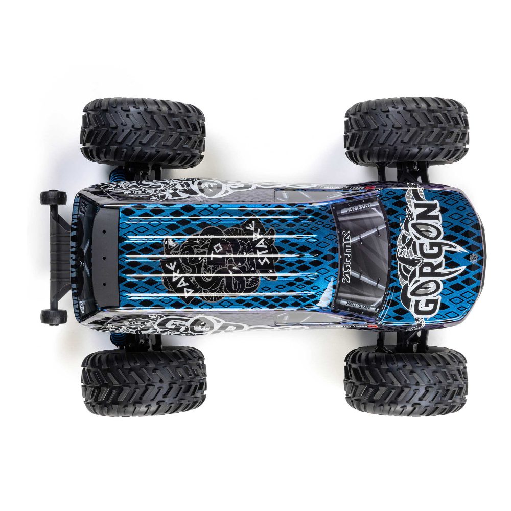 ARRMA ARA3530T1 1/10 GORGON 223S 2WD RTR Monster Truck, Blue/Black - Image 9