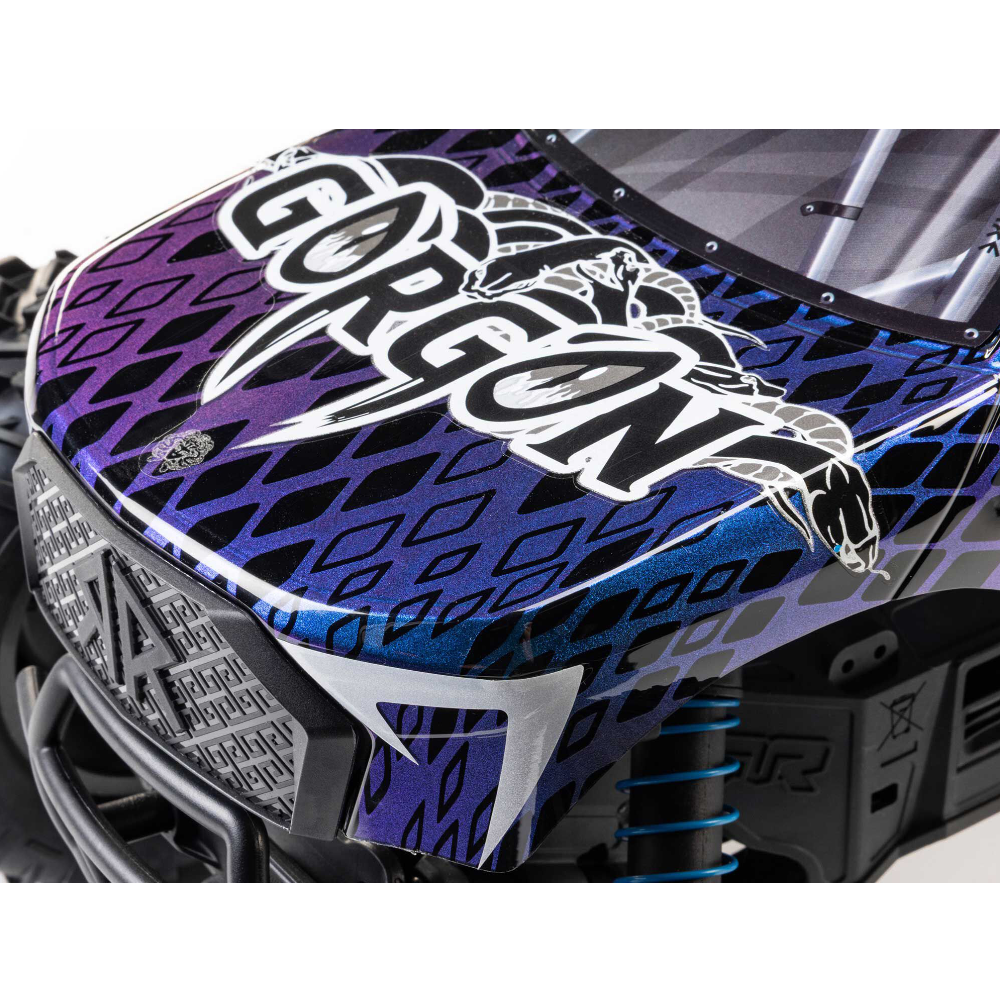 ARRMA ARA3530T1 1/10 GORGON 223S 2WD RTR Monster Truck, Blue/Black - Image 15