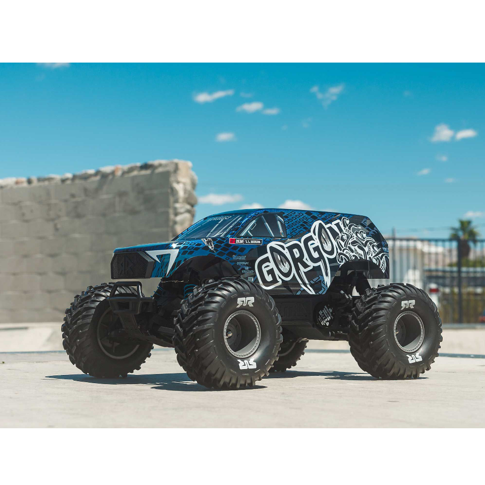 ARRMA ARA3530T1 1/10 GORGON 223S 2WD RTR Monster Truck, Blue/Black - Image 26