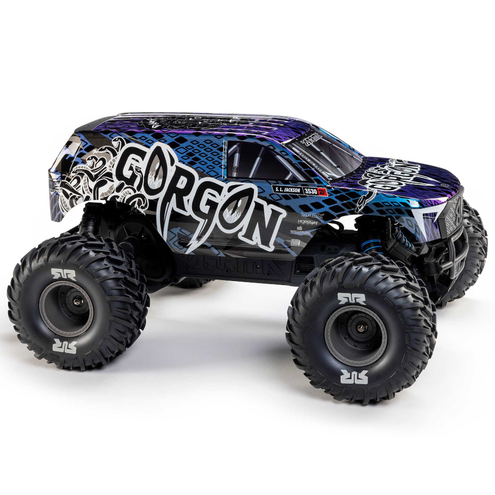 ARRMA ARA3530T1 1/10 GORGON 223S 2WD RTR Monster Truck, Blue/Black - Image 3