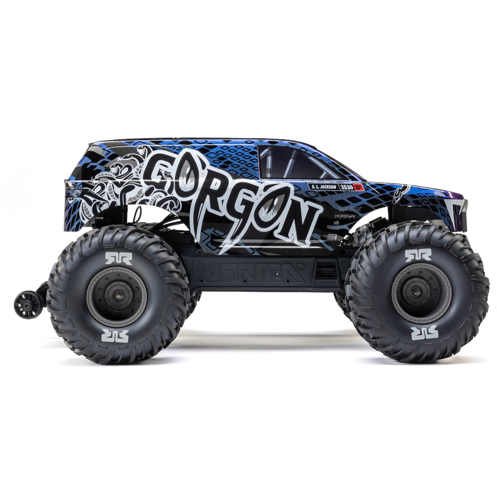 ARRMA ARA3530T1 1/10 GORGON 223S 2WD RTR Monster Truck, Blue/Black - Image 7