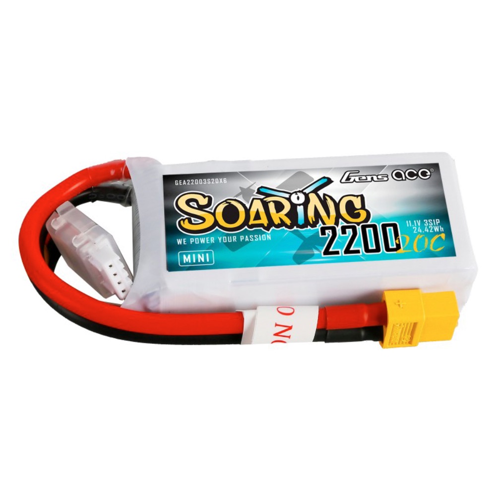 Gens Ace G3S2200-20X6 Li-Po 3S 11.1V MINI 2200mAh 20C Soaring with XT60 - Image 2