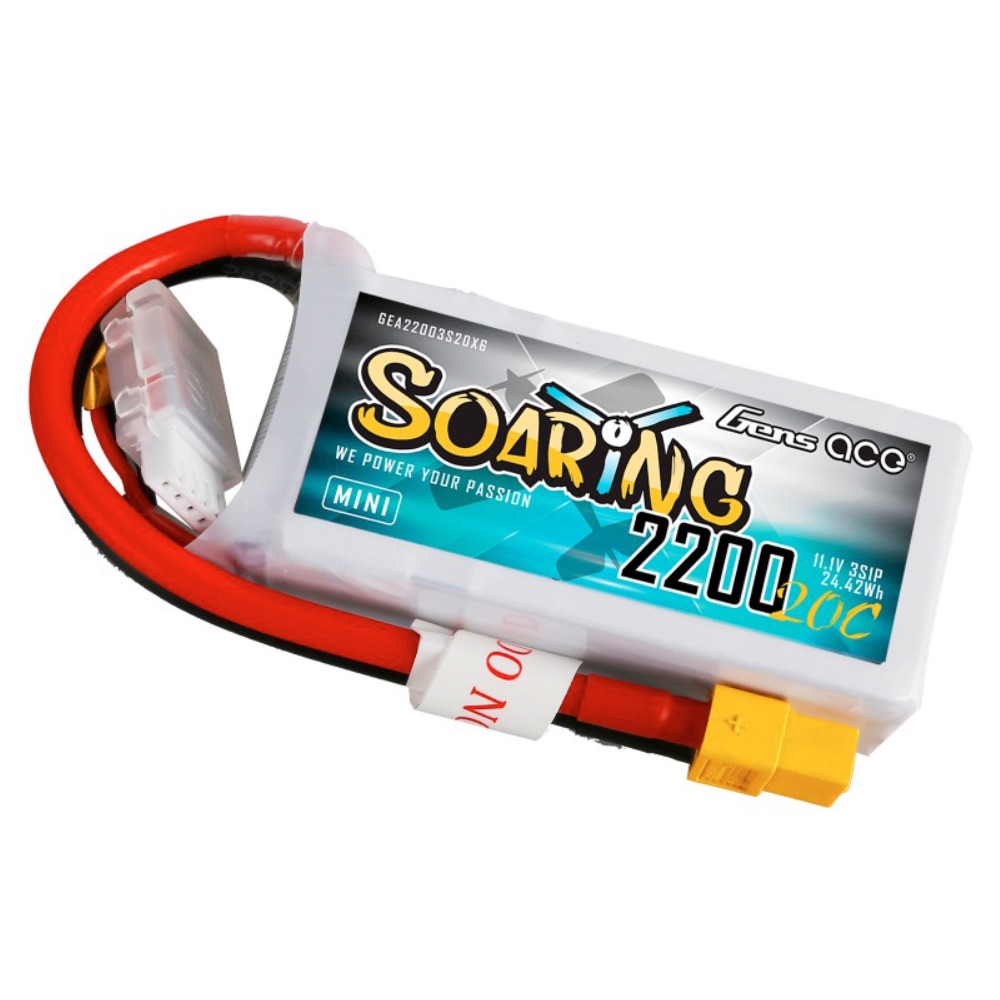 Gens Ace G3S2200-20X6 Li-Po 3S 11.1V MINI 2200mAh 20C Soaring with XT60 - Image 3