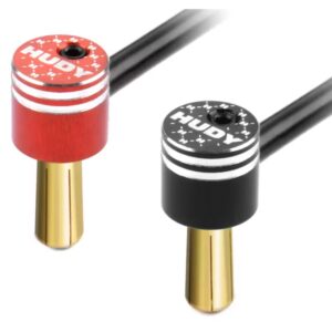 Hudy DY293211 ALU BULLET PLUG BLACK & RED WITH 5MM GOLDEN BULLETS - SET